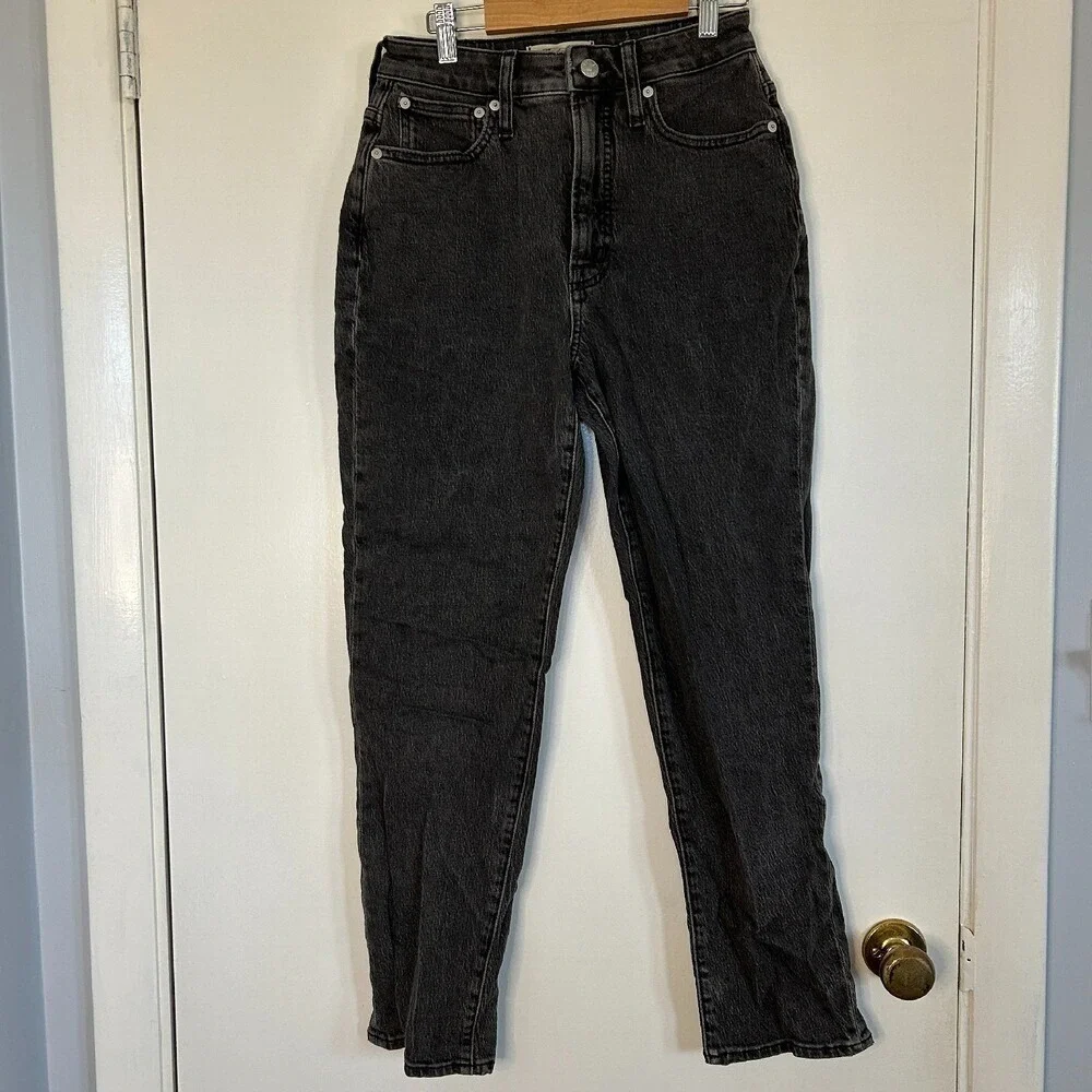 Madewell The Curvy Perfect Vintage Jean Lunar Wash Faded Black‎ Denim 25 Edgy